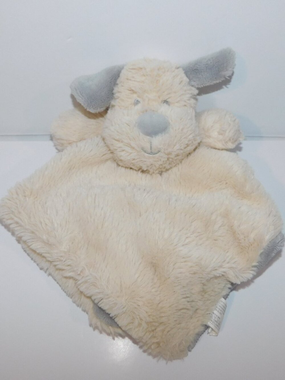 Kellytoy K Luxe Tan Cream Gray Rattle Puppy Dog Security Blanket Baby Lovey